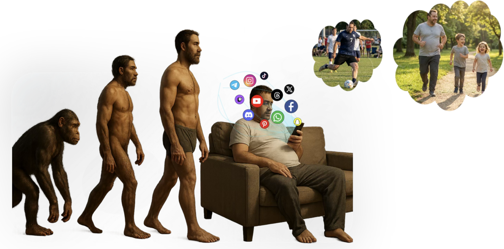 From active humans to slumped on the couch scrolling — and back to moving