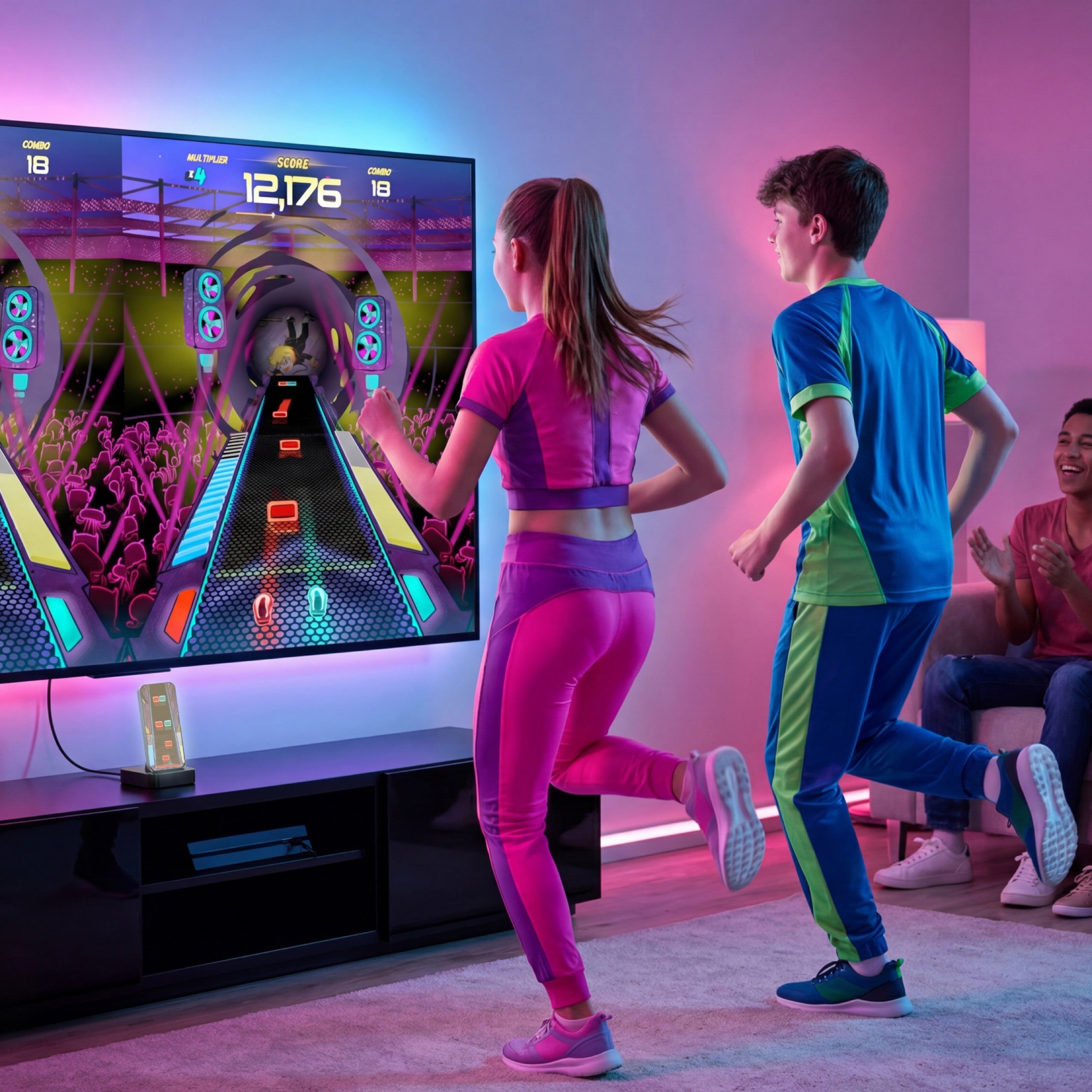 A full-body rhythm game running on PlayDock