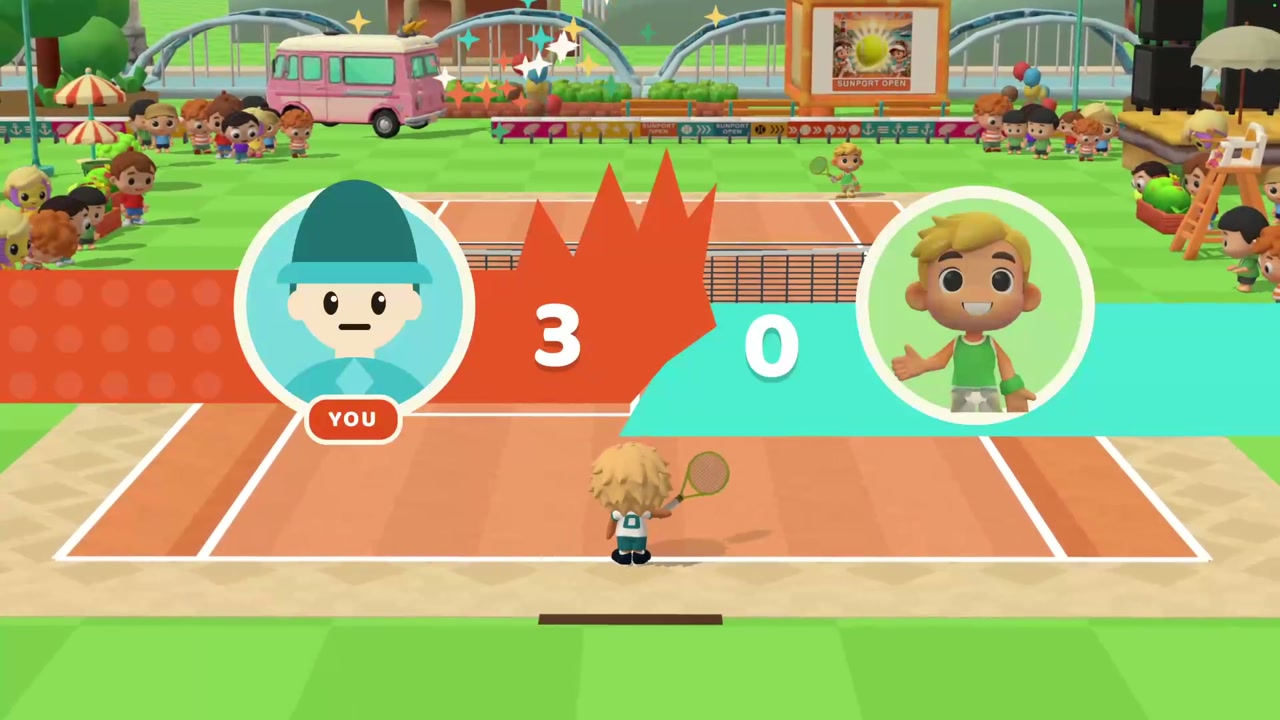 A frame from the Tennis Smash gameplay recording.