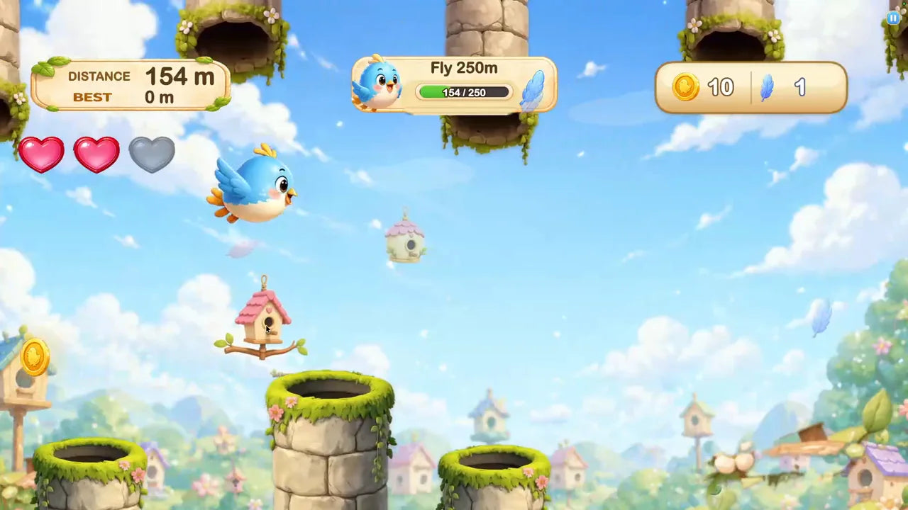 Action from the Birdie Bounce gameplay recording